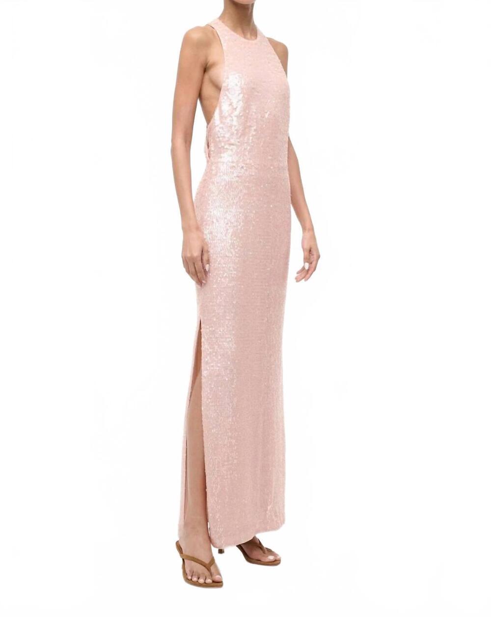 NEW STAUD bree high neck dress in tulip